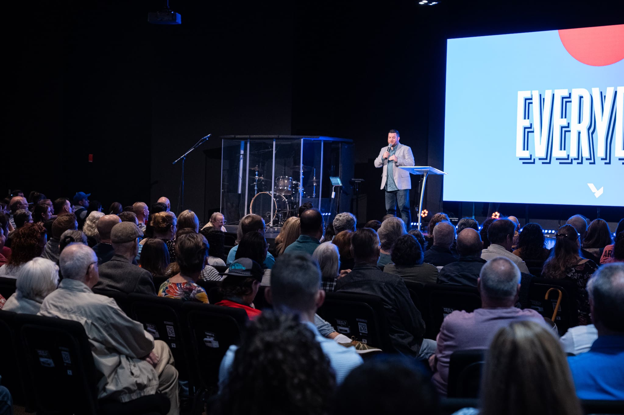 Photo of Pastor Elijah Purcell speaking at Liberty Church Pace campus